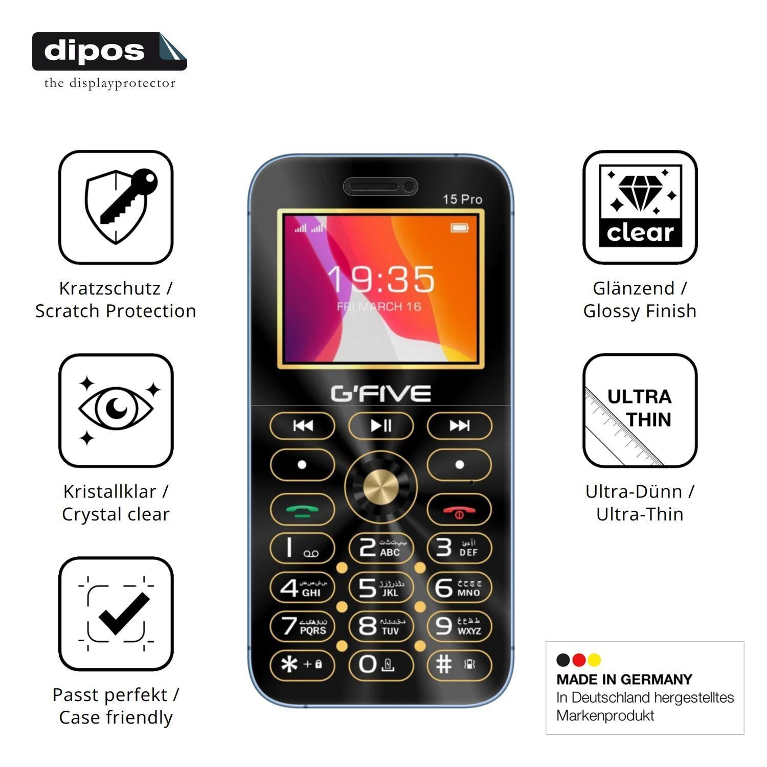 4x Schutzfolie klar für GFive 15 Pro Display-Schut (7)