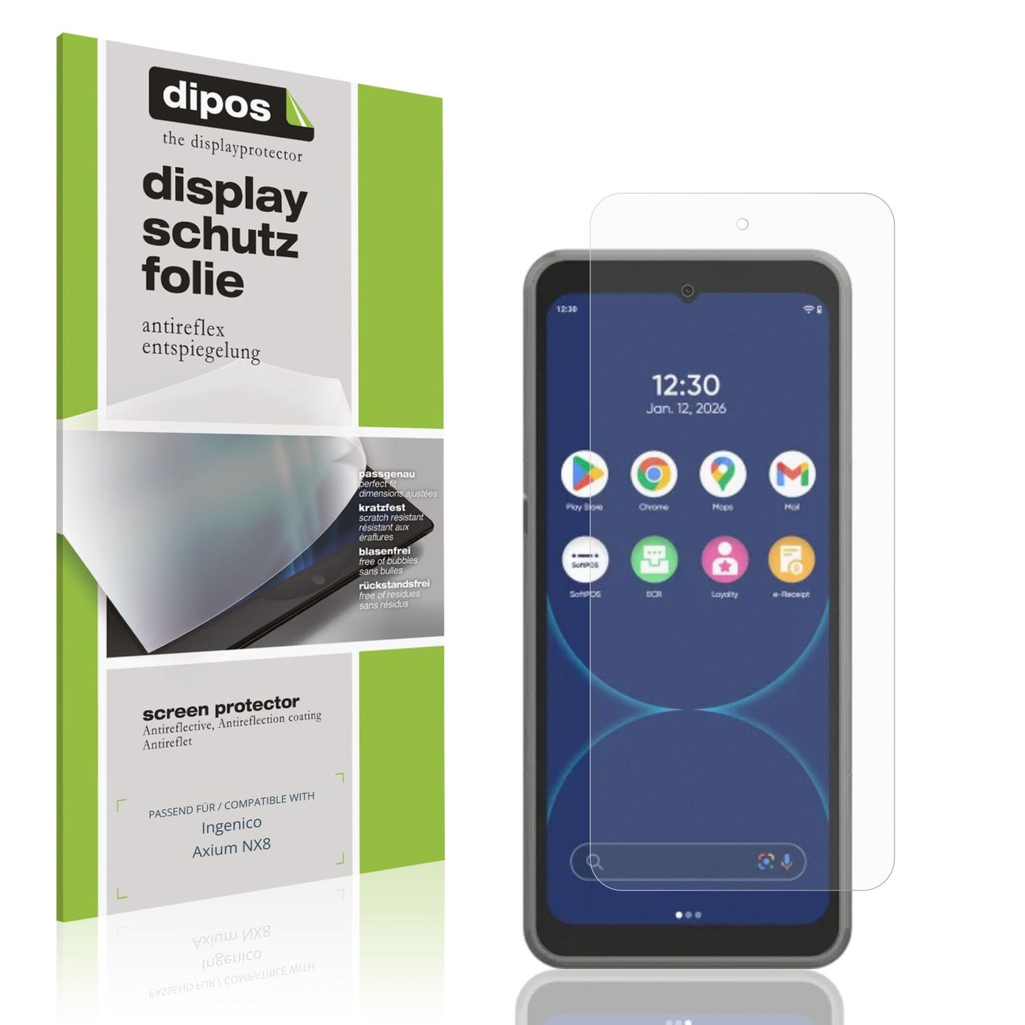 4x Schutzfolie matt für Ingenico Axium NX8 Display (1)