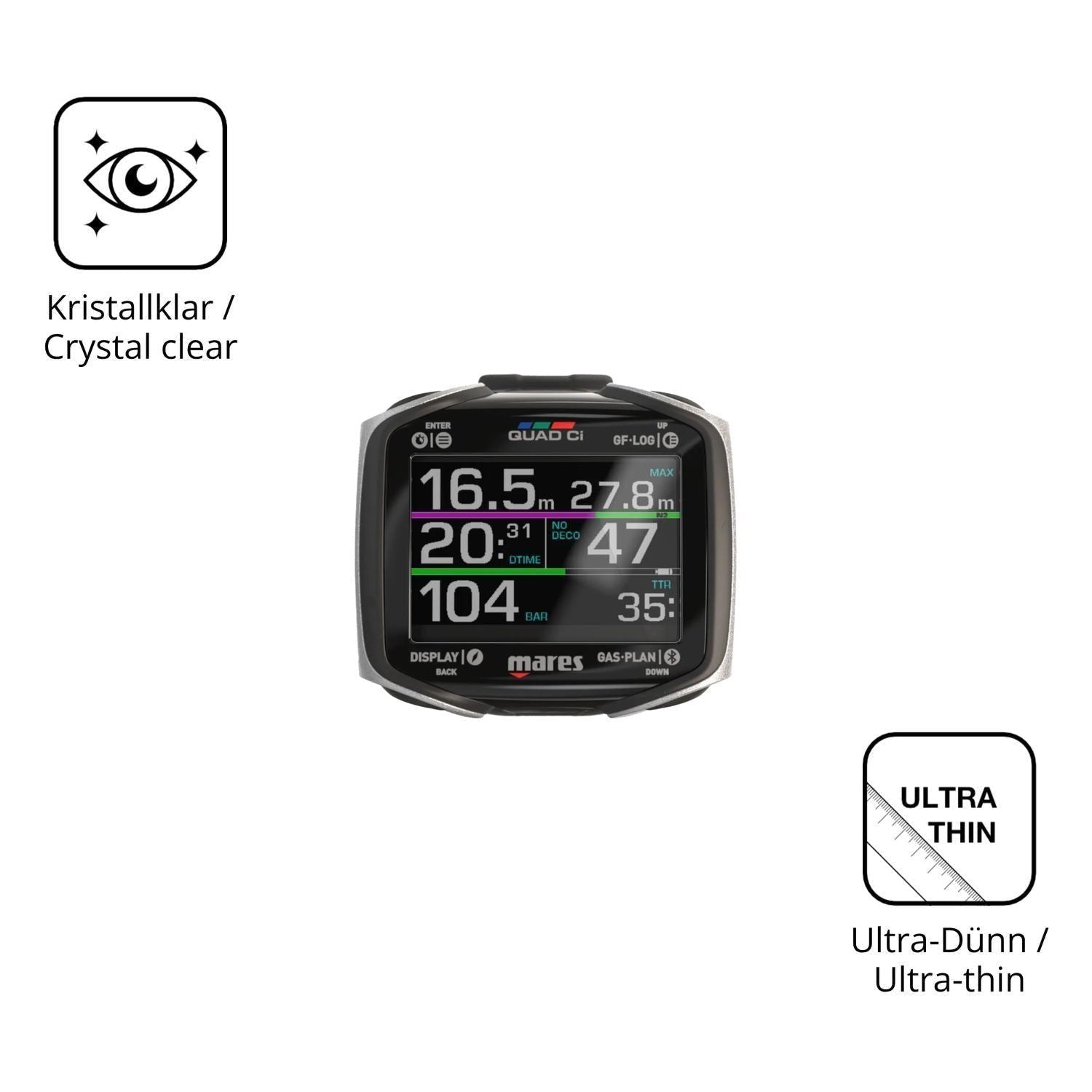 6x Schutzfolie klar für Mares Quad CI Display-Schu (5)