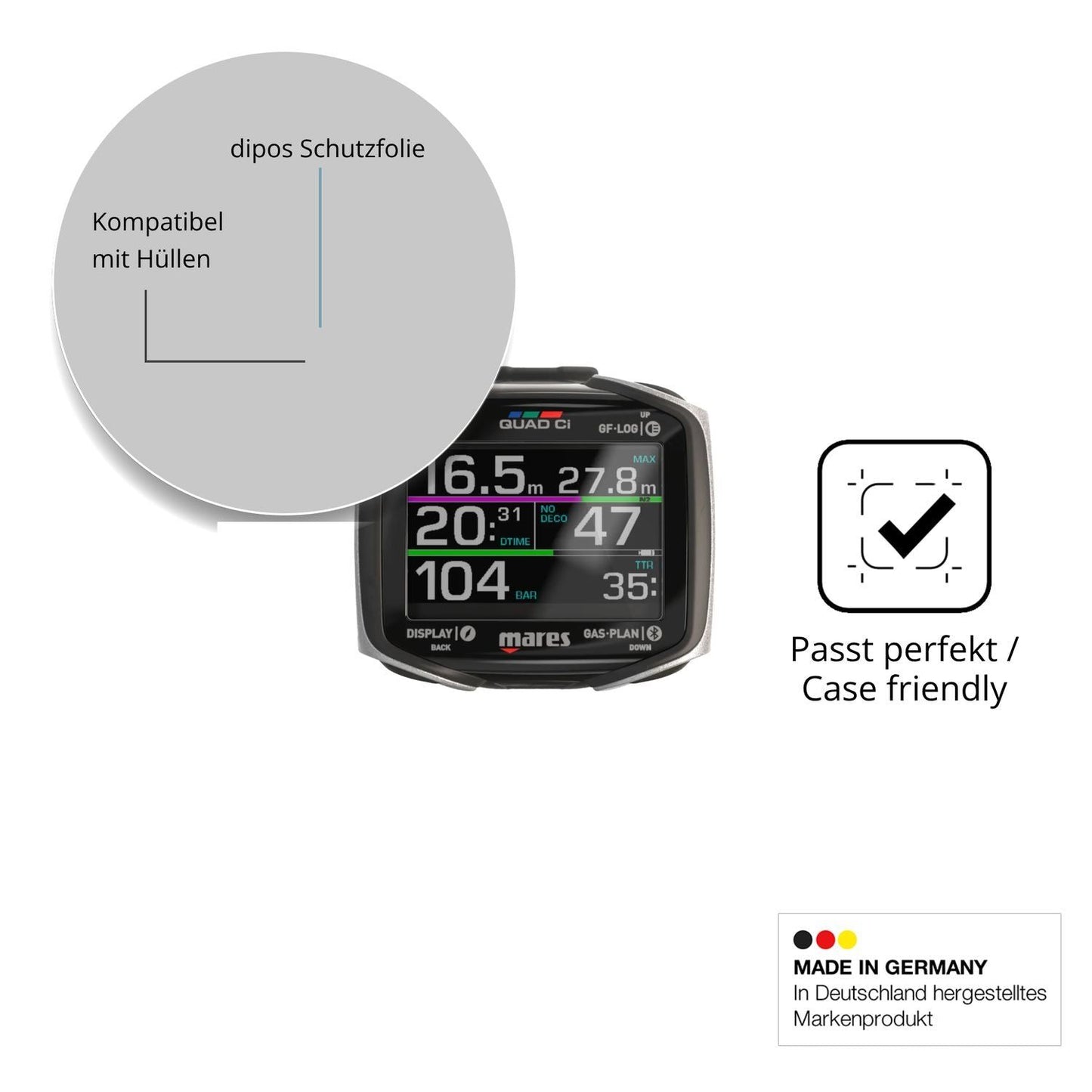 6x Schutzfolie klar für Mares Quad CI Display-Schu (6)
