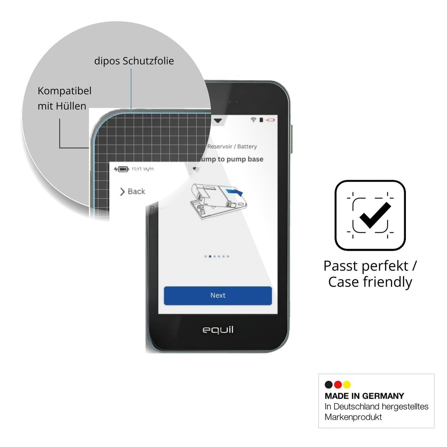 4x Schutzfolie klar für Equil Patch 200U PDA Displ (6)