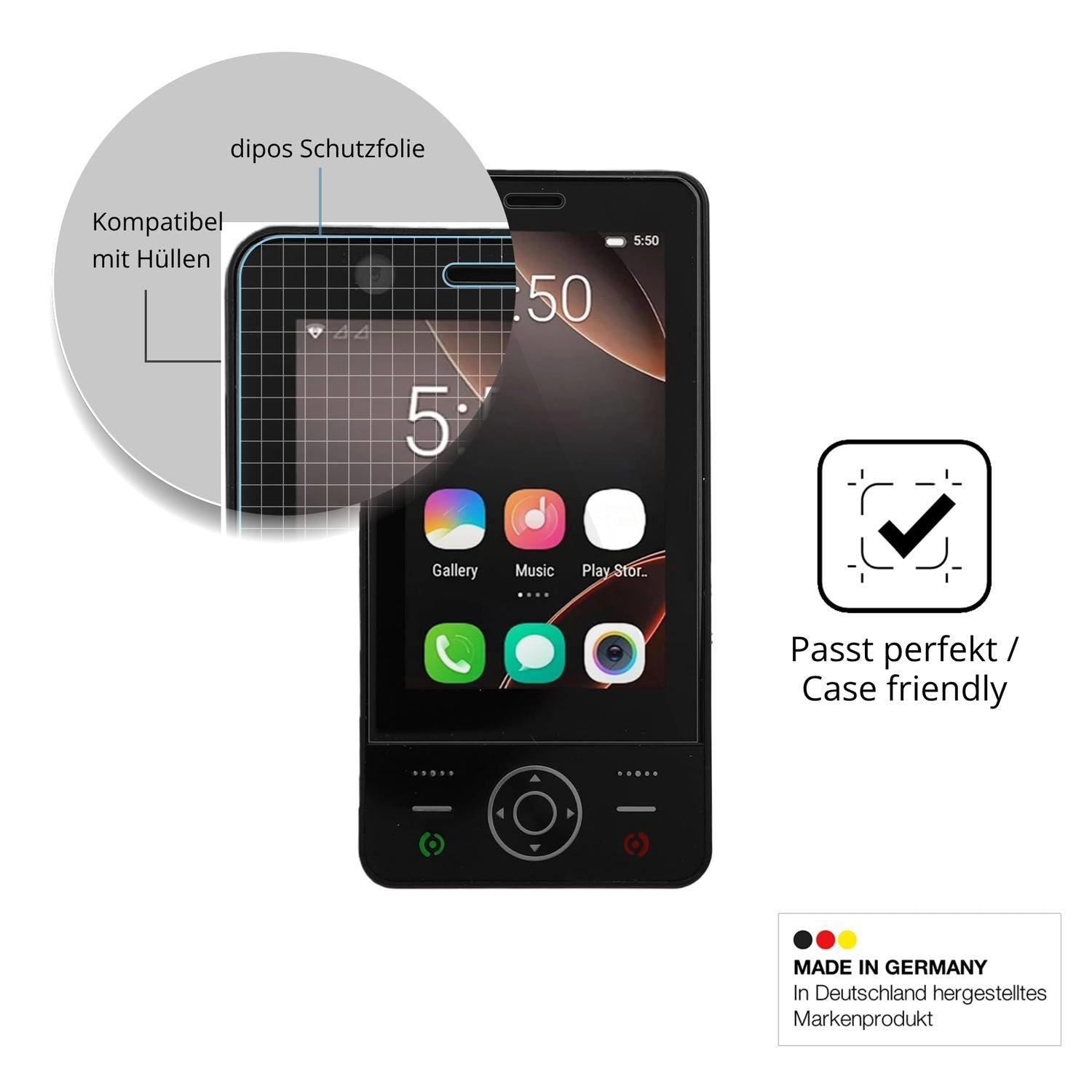 4x Schutzfolie klar für Plyisty 4G Slide Phone Dis (6)