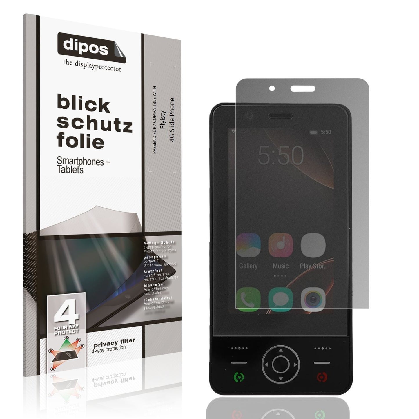 Blickschutzfolie für Plyisty 4G Slide Phone matt S (1)