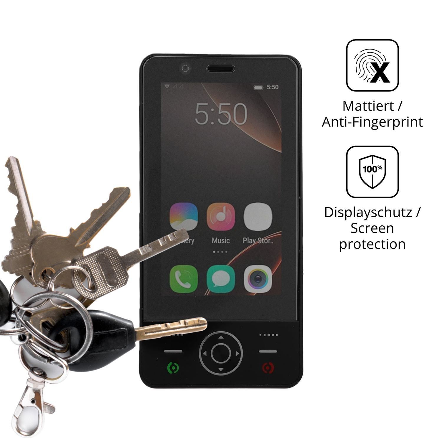 Blickschutzfolie für Plyisty 4G Slide Phone matt S (3)