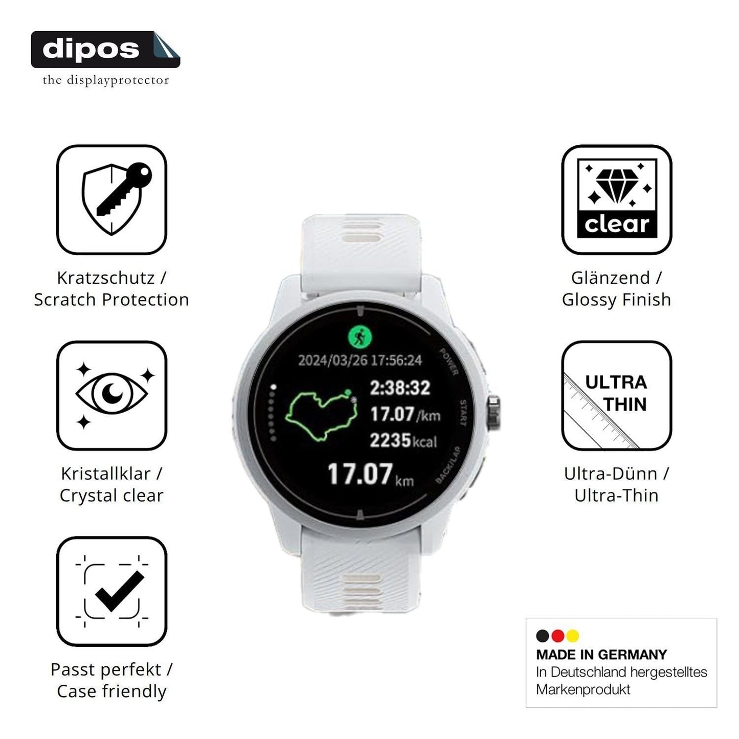 6x Schutzfolie klar für iGPSPORT VeRun Display-Sch (7)