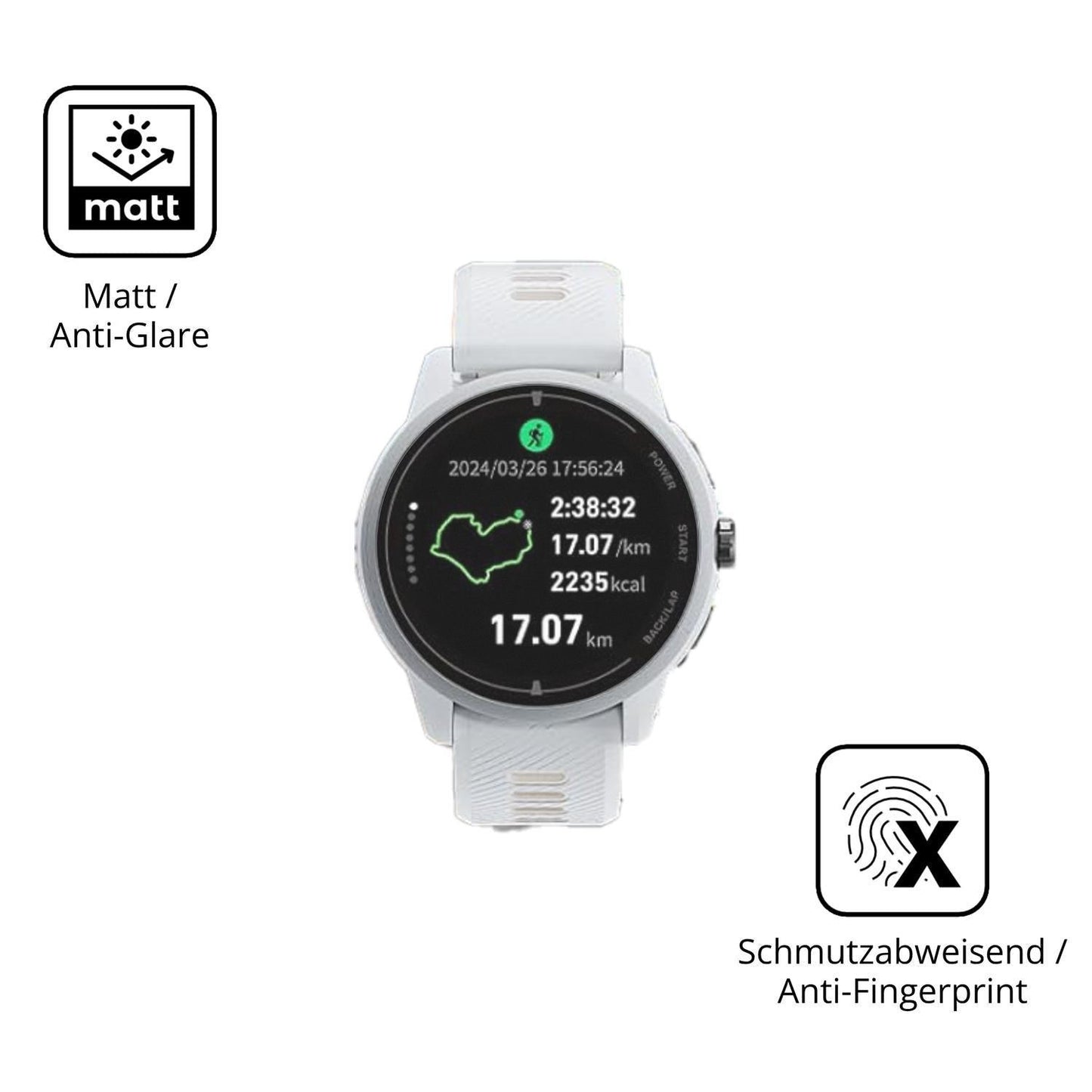 6x Schutzfolie matt für iGPSPORT VeRun Display-Sch (5)