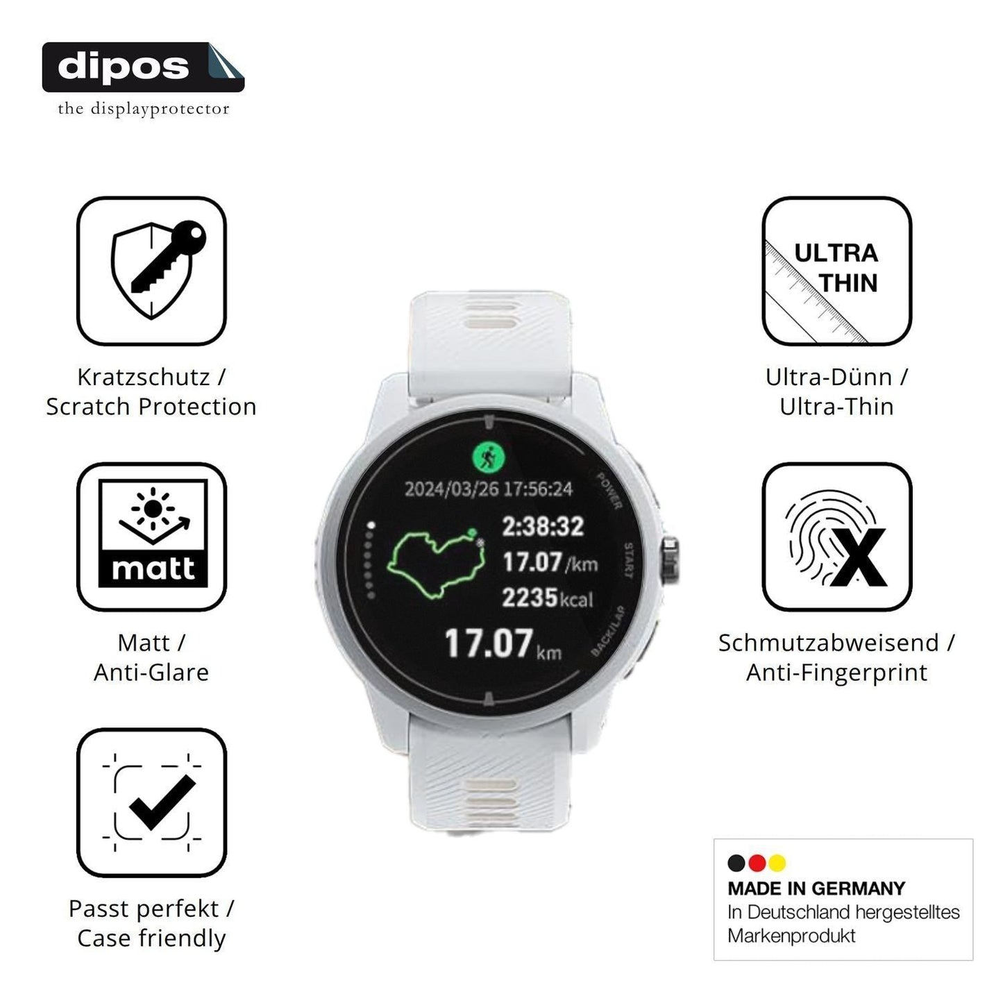 6x Schutzfolie matt für iGPSPORT VeRun Display-Sch (7)