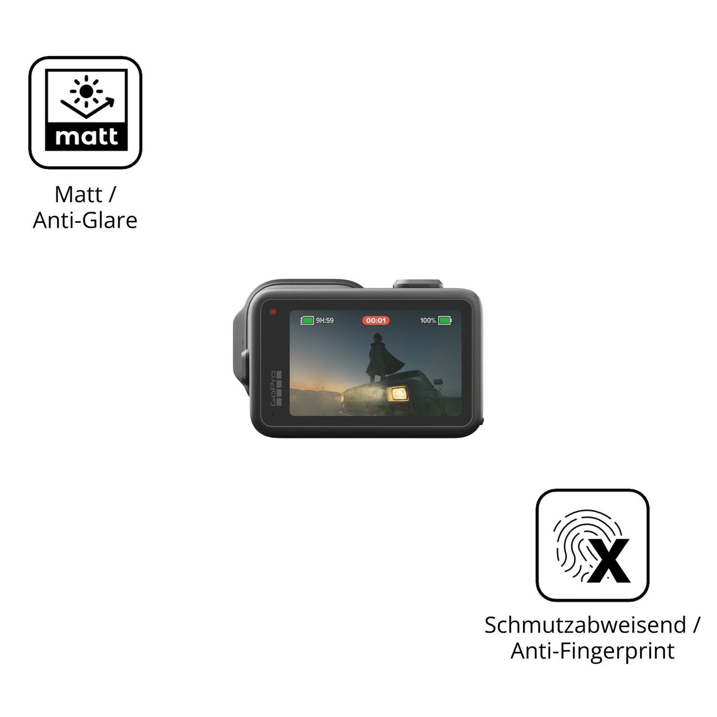 4x Schutzfolie matt für GoPro Mission 1 Display-Sc (5)