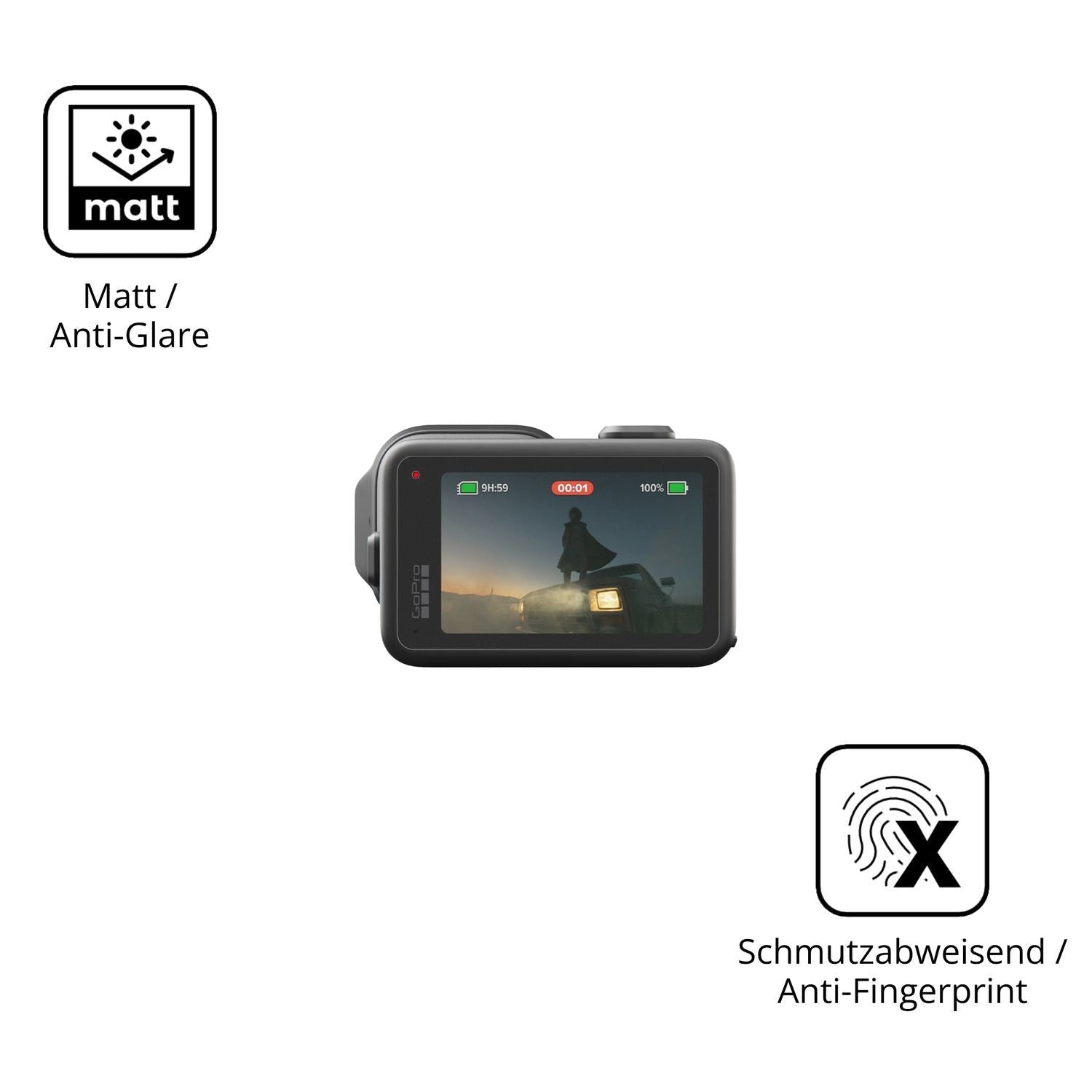 4x Schutzfolie matt für GoPro Mission 1 Display-Sc (5)