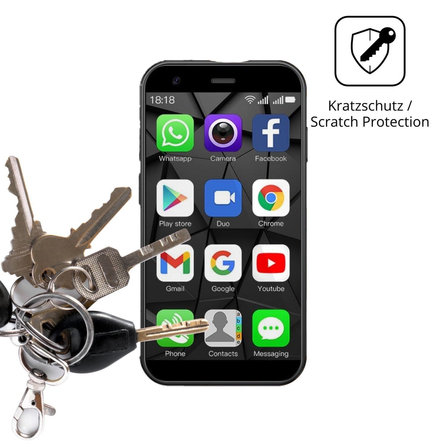 4x Schutzfolie klar für viqee XS15 Mini-Smartphone (4)
