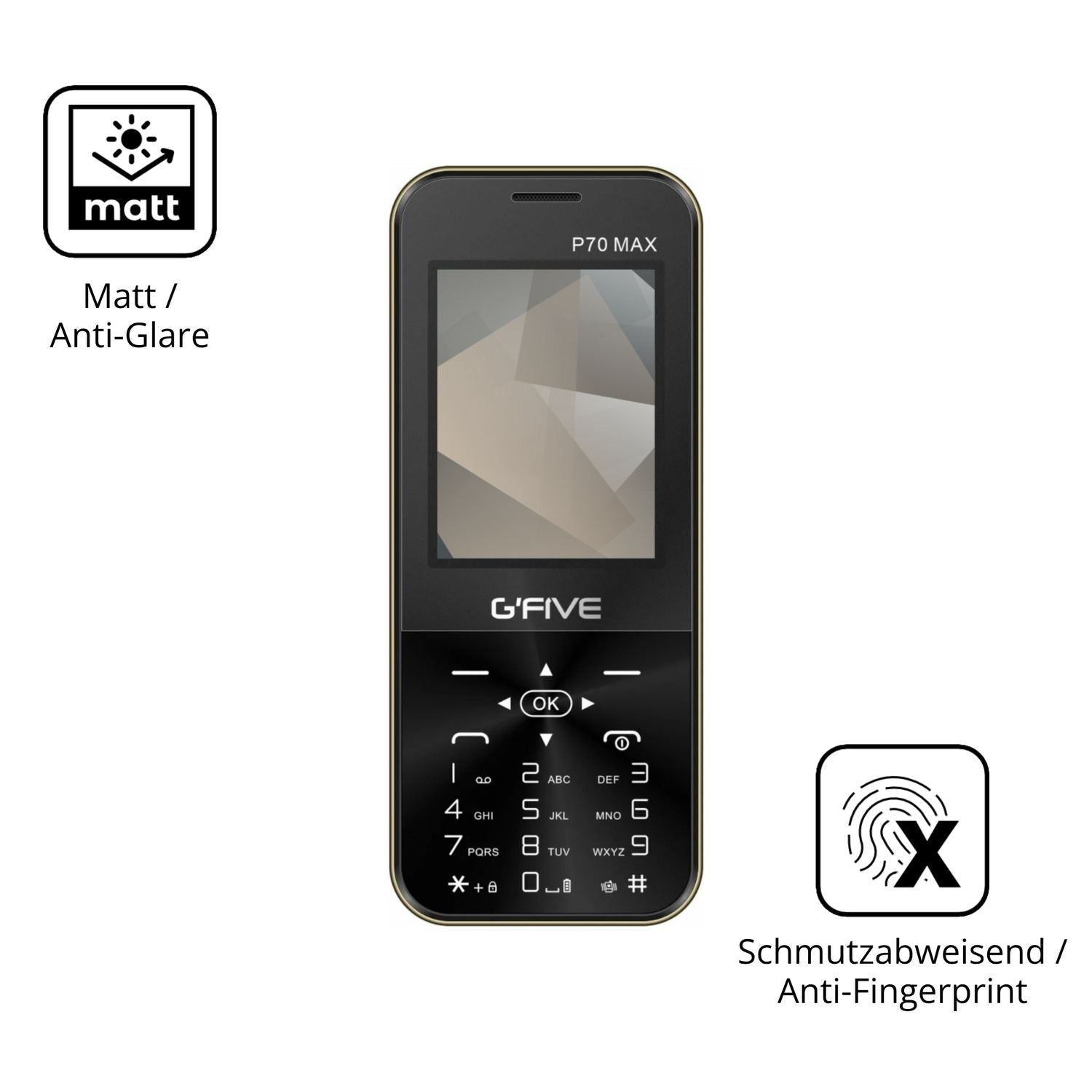 4x Schutzfolie matt für GFive P70 Max Display-Schu (5)