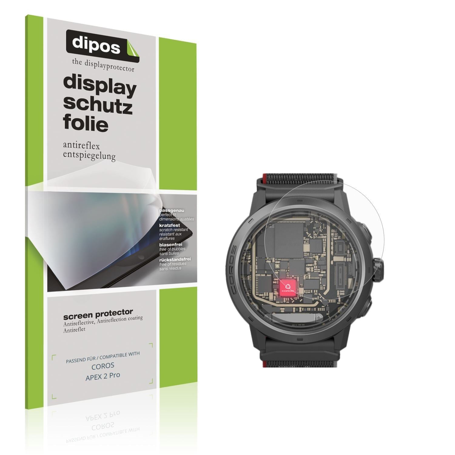 6x Schutzfolie matt für COROS APEX 2 Pro Display-S (1)