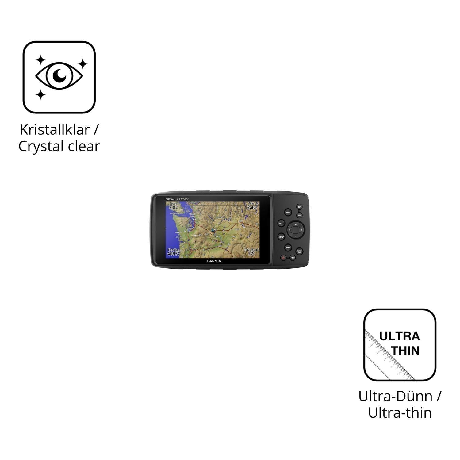 2x Schutzfolie klar für Garmin GPSMAP 276Cx Displa (5)