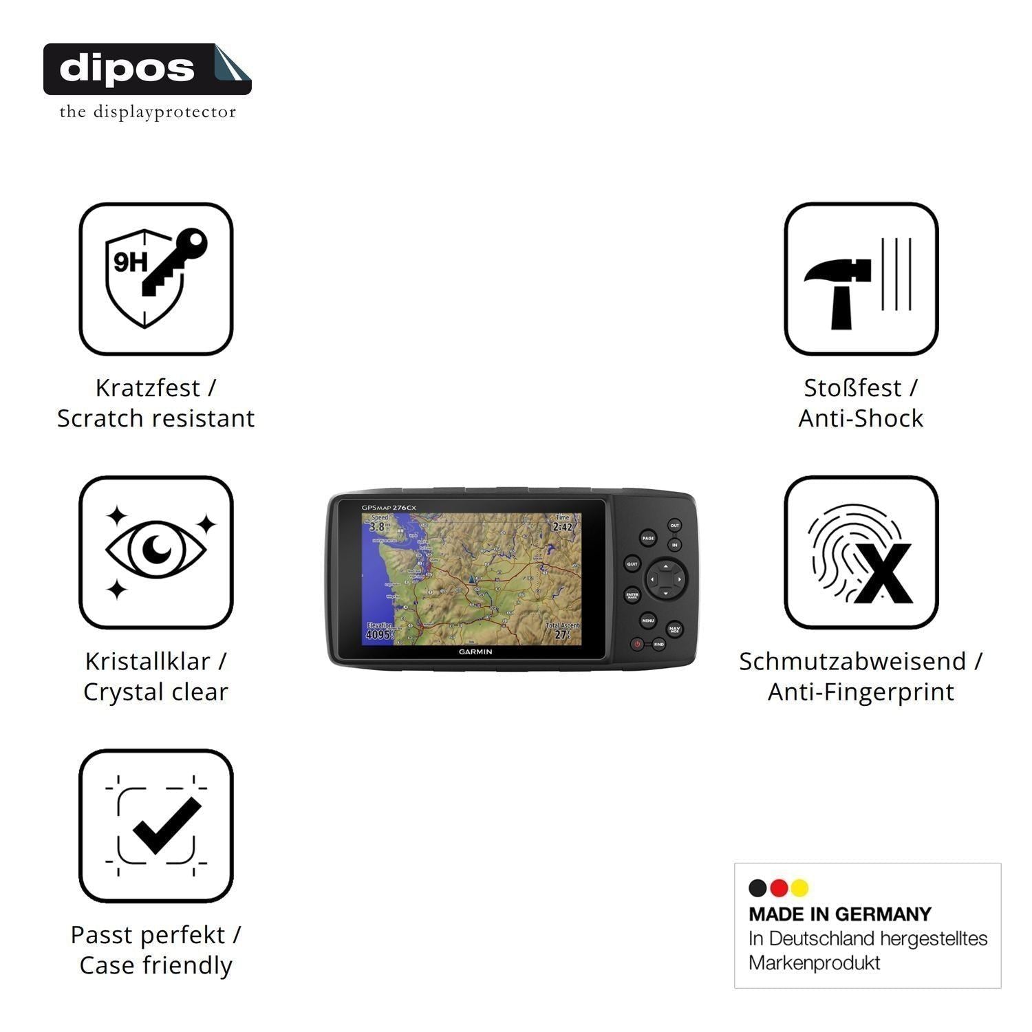 2x 9H Schutzfolie für Garmin GPSMAP 276Cx Panzerfo (7)