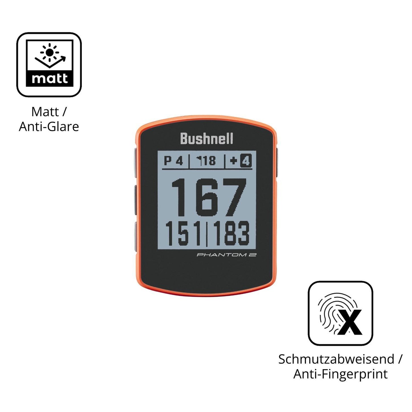 2x Schutzfolie matt für Bushnell Phantom 2 Display (5)
