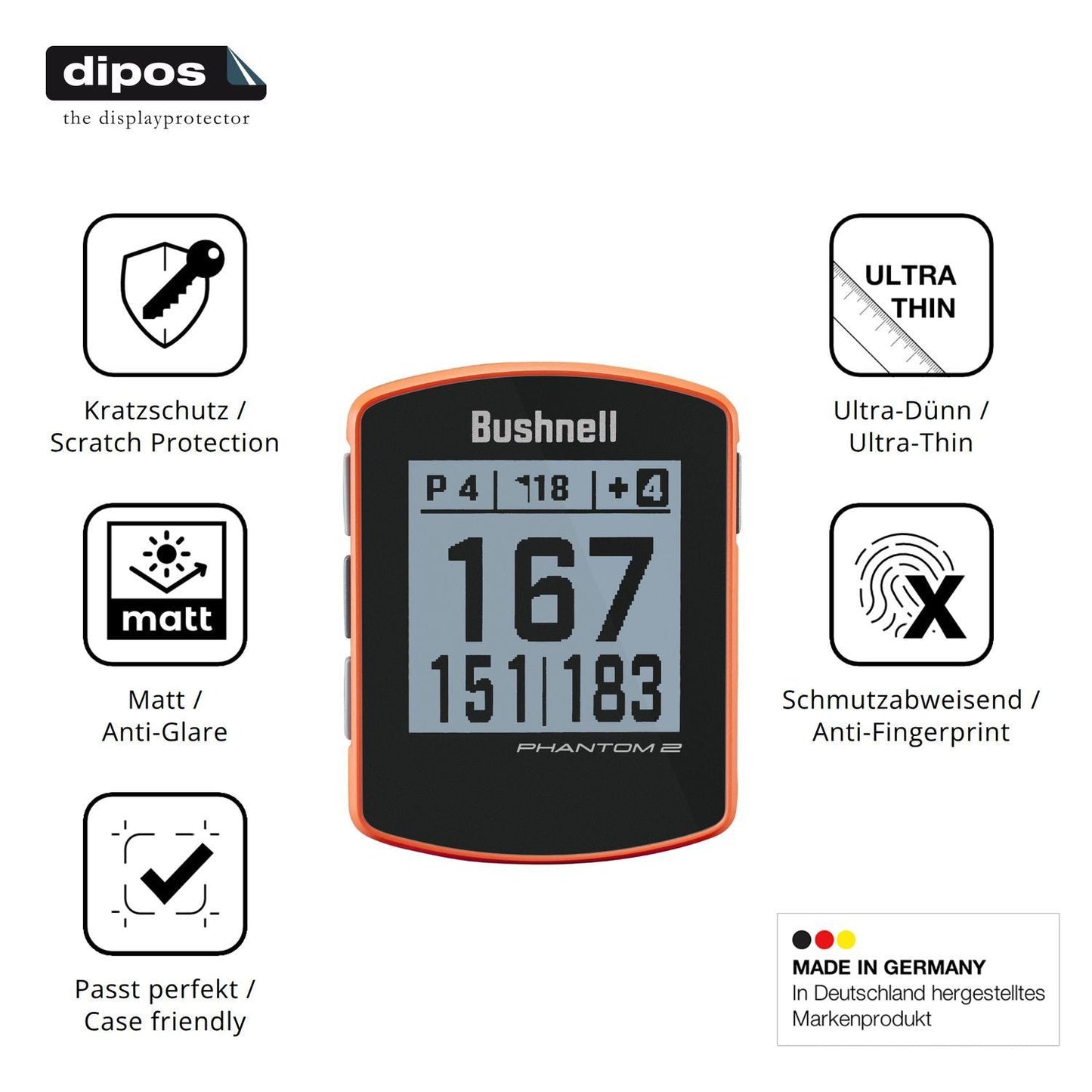2x Schutzfolie matt für Bushnell Phantom 2 Display (7)