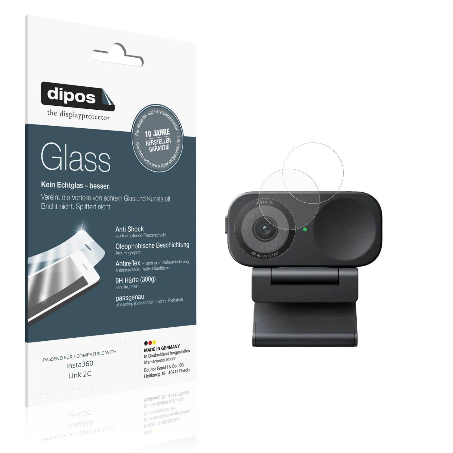 2x 9H Schutzfolie matt für Insta360 Link 2C Panzer (1)