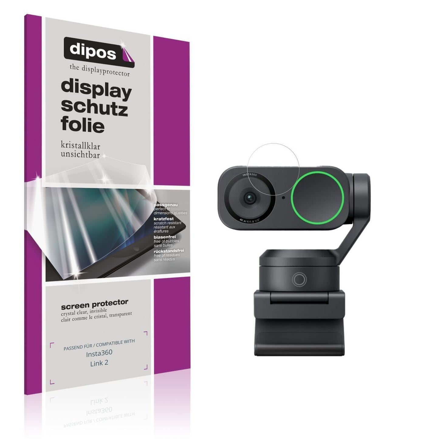 4x Schutzfolie klar für Insta360 Link 2 Display-Sc (1)