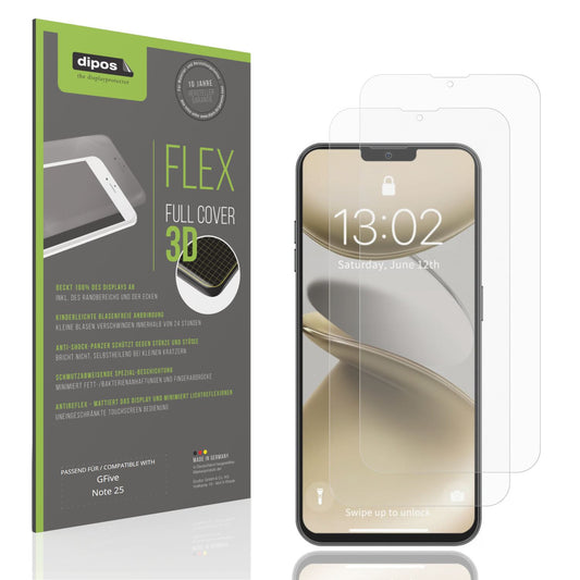 2x Full Cover Schutzfolie matt für GFive Note 25 (1)