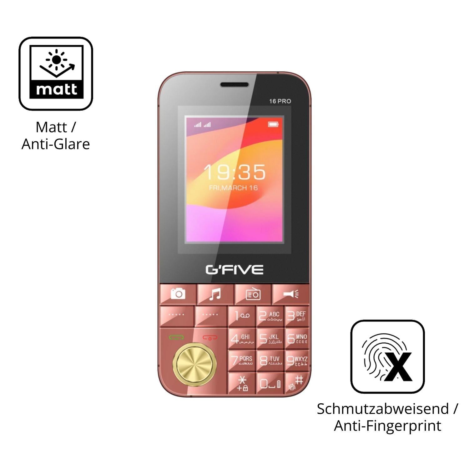 4x Schutzfolie matt für GFive 16 Pro Display-Schut (5)