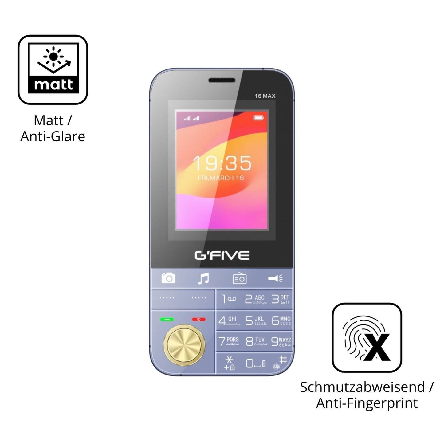 4x Schutzfolie matt für GFive 16 Max Display-Schut (5)