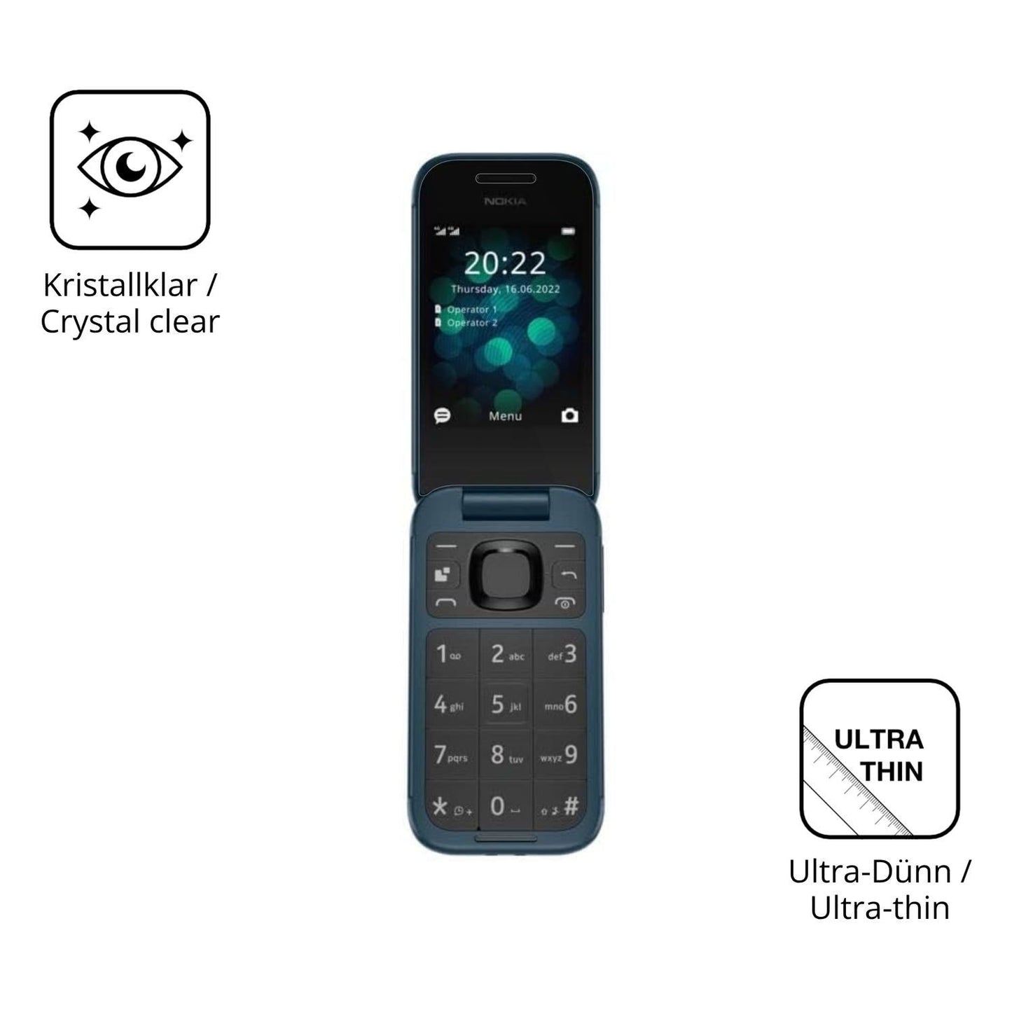 4x Schutzfolie klar für Nokia 2660 Display-Schutzf (5)
