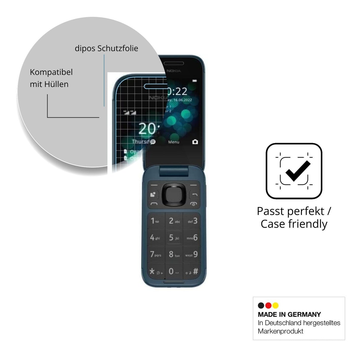 4x Schutzfolie klar für Nokia 2660 Display-Schutzf (6)