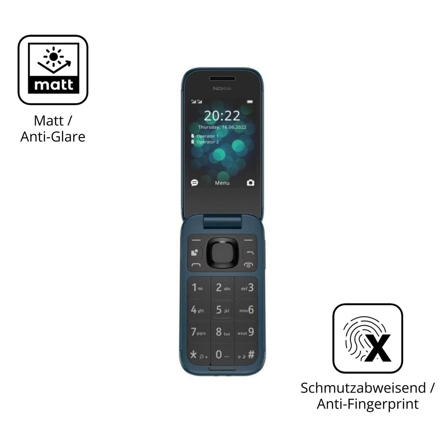 4x Schutzfolie matt für Nokia 2660 Display-Schutzf (5)
