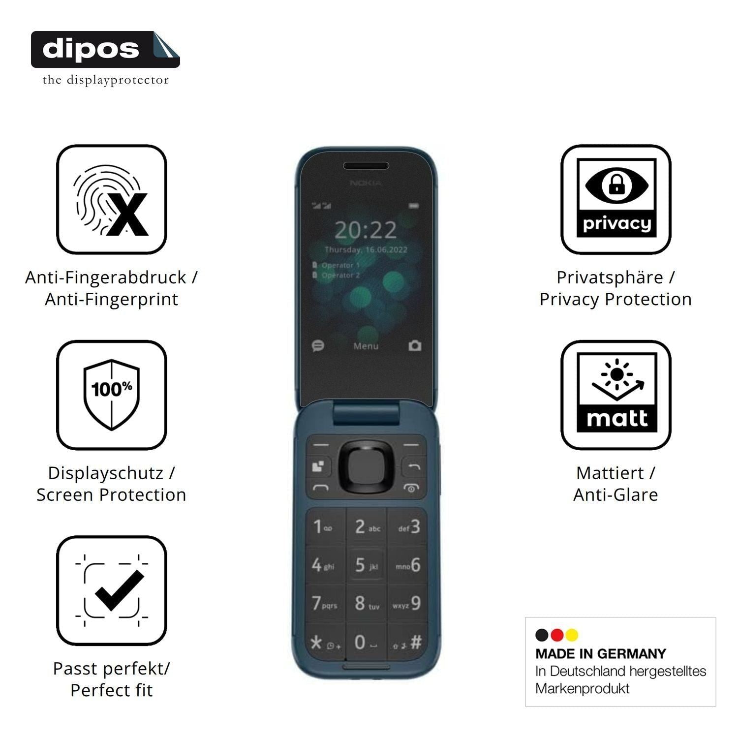 Blickschutzfolie für Nokia 2660 matt Schutzfolie P (5)