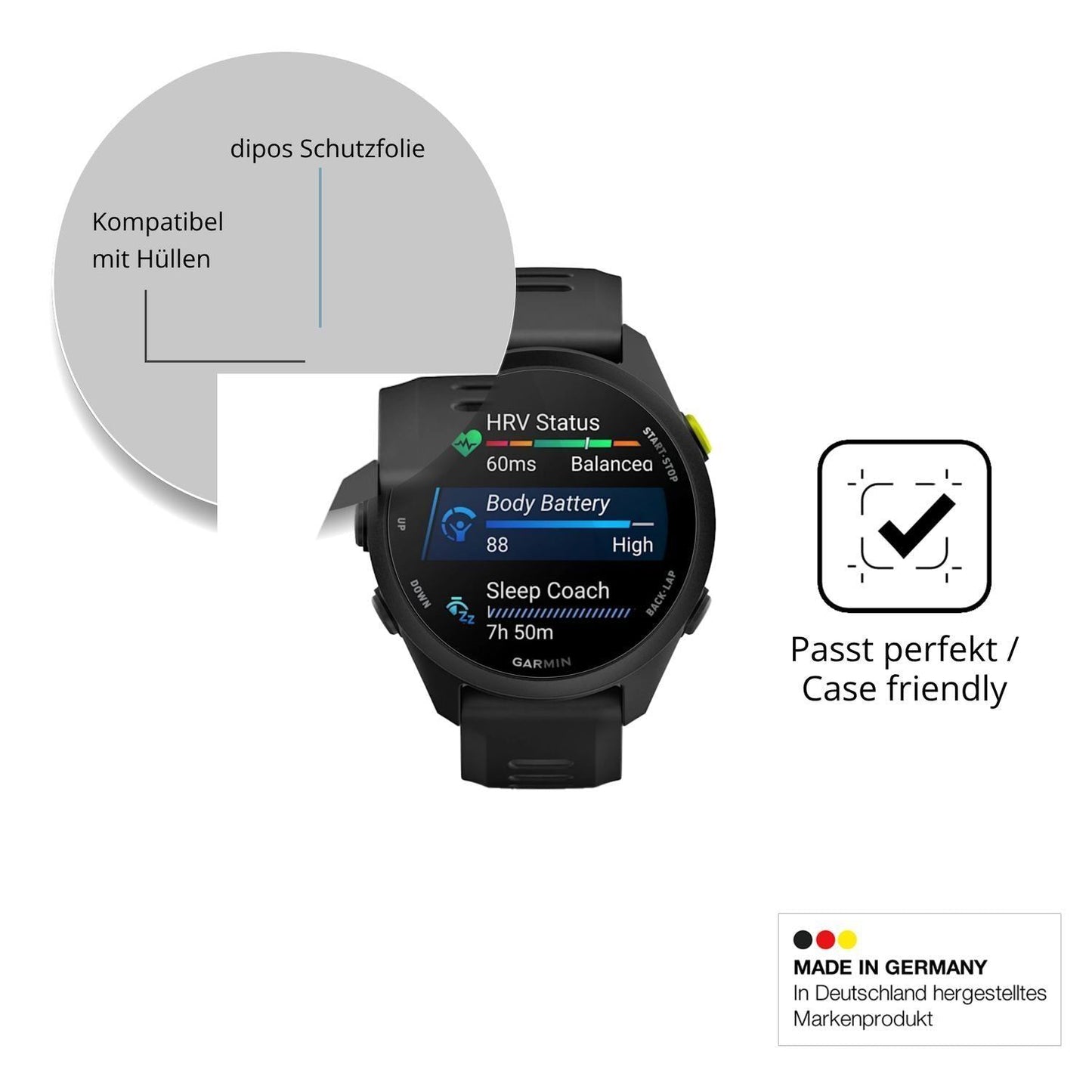6x Schutzfolie klar für Garmin Forerunner 70 Displ (6)
