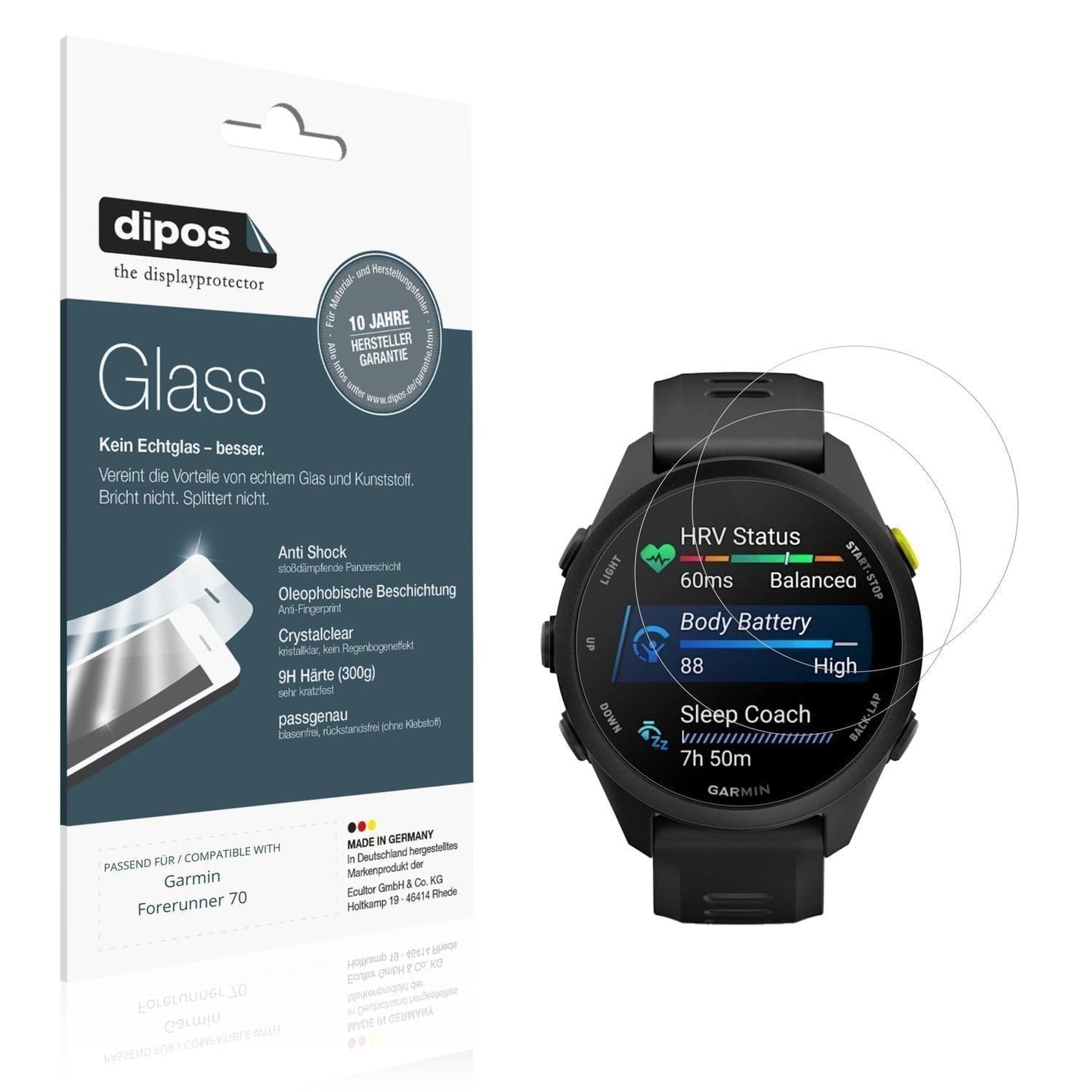 2x 9H Schutzfolie für Garmin Forerunner 70 Panzerf (1)