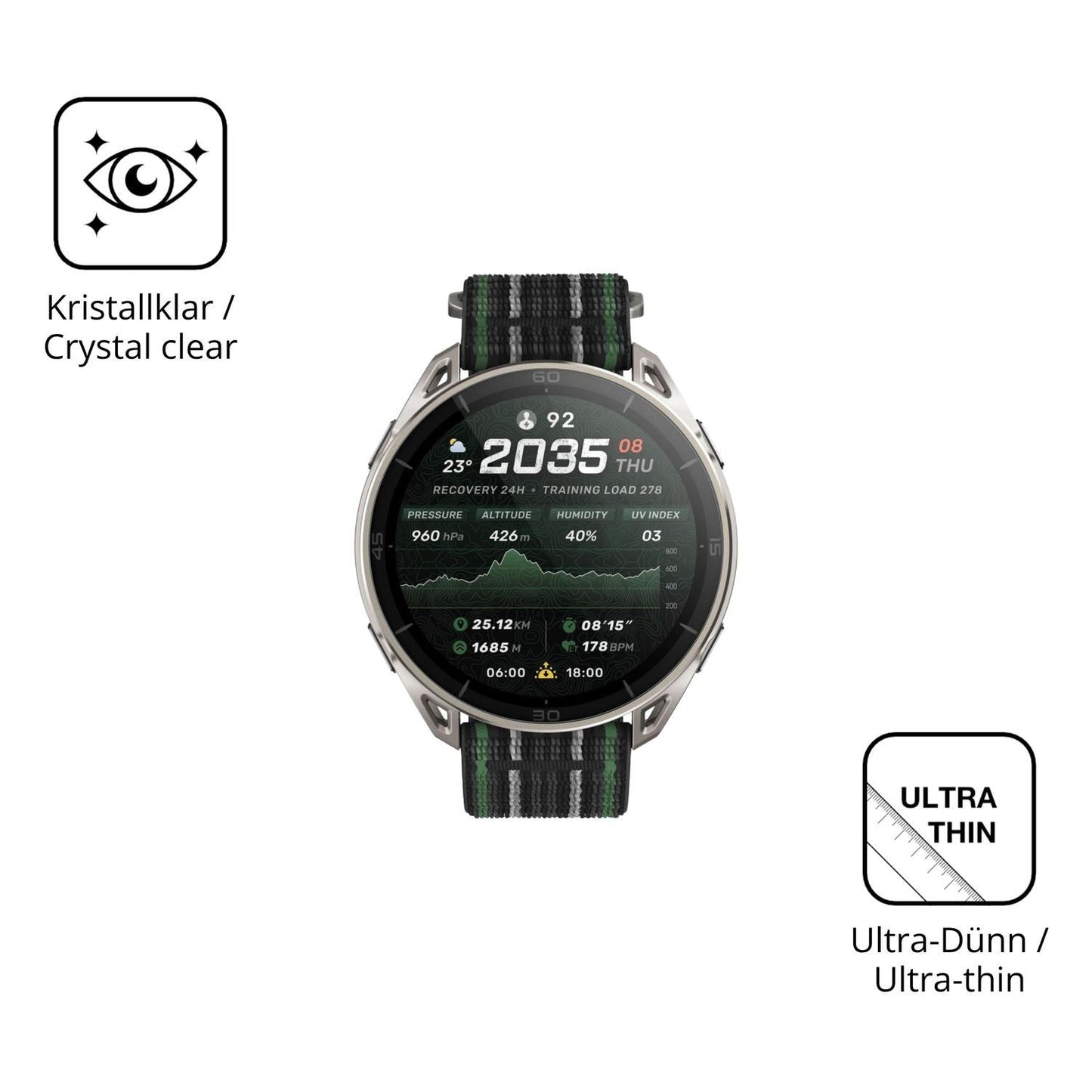 6x Schutzfolie klar für Amazfit Cheetah 2 Ultra Di (5)