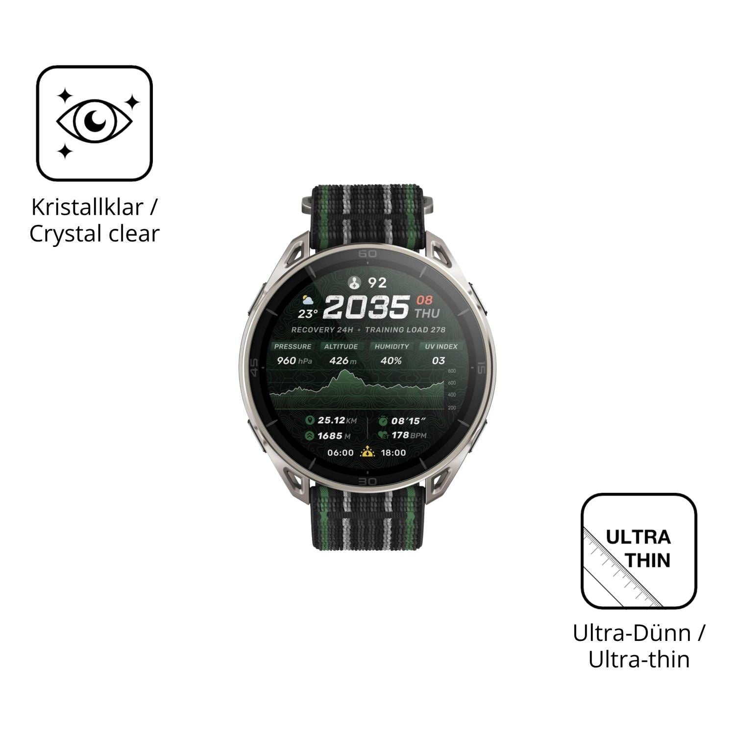 6x Schutzfolie klar für Amazfit Cheetah 2 Ultra Di (5)