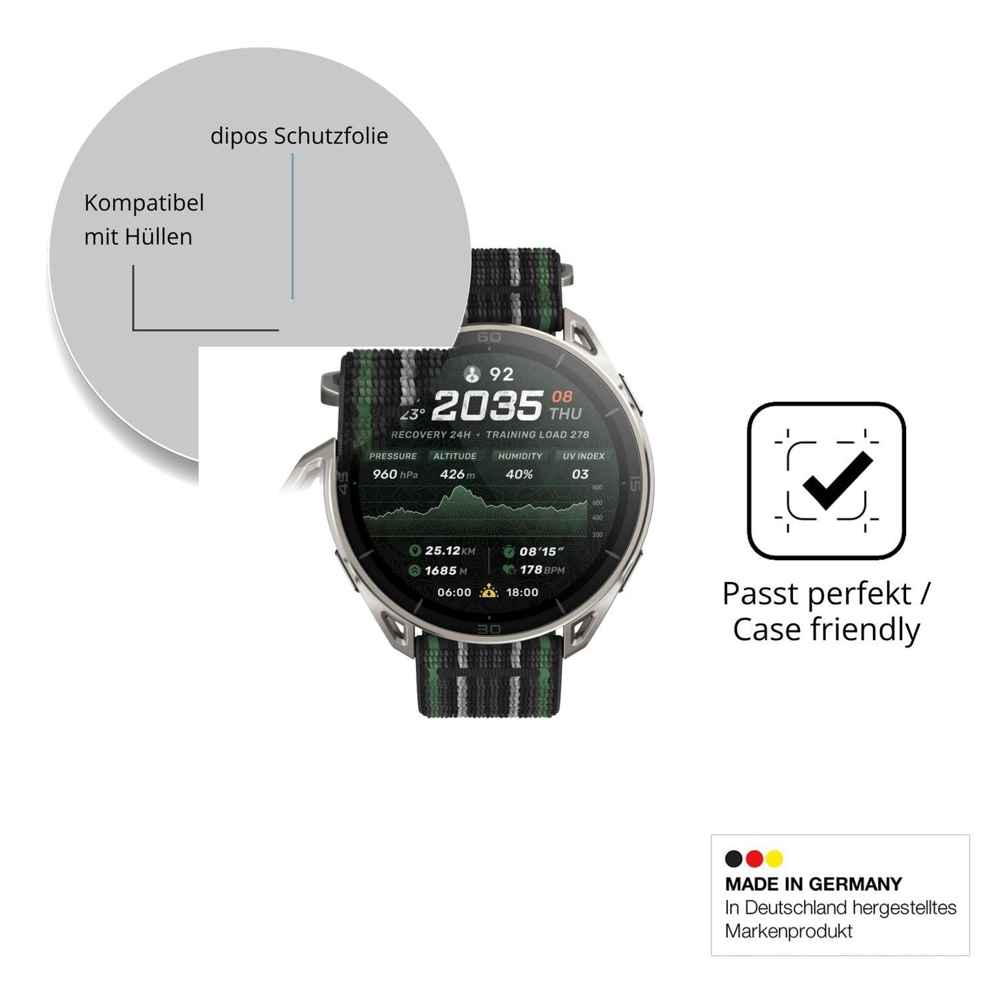 6x Schutzfolie klar für Amazfit Cheetah 2 Ultra Di (6)