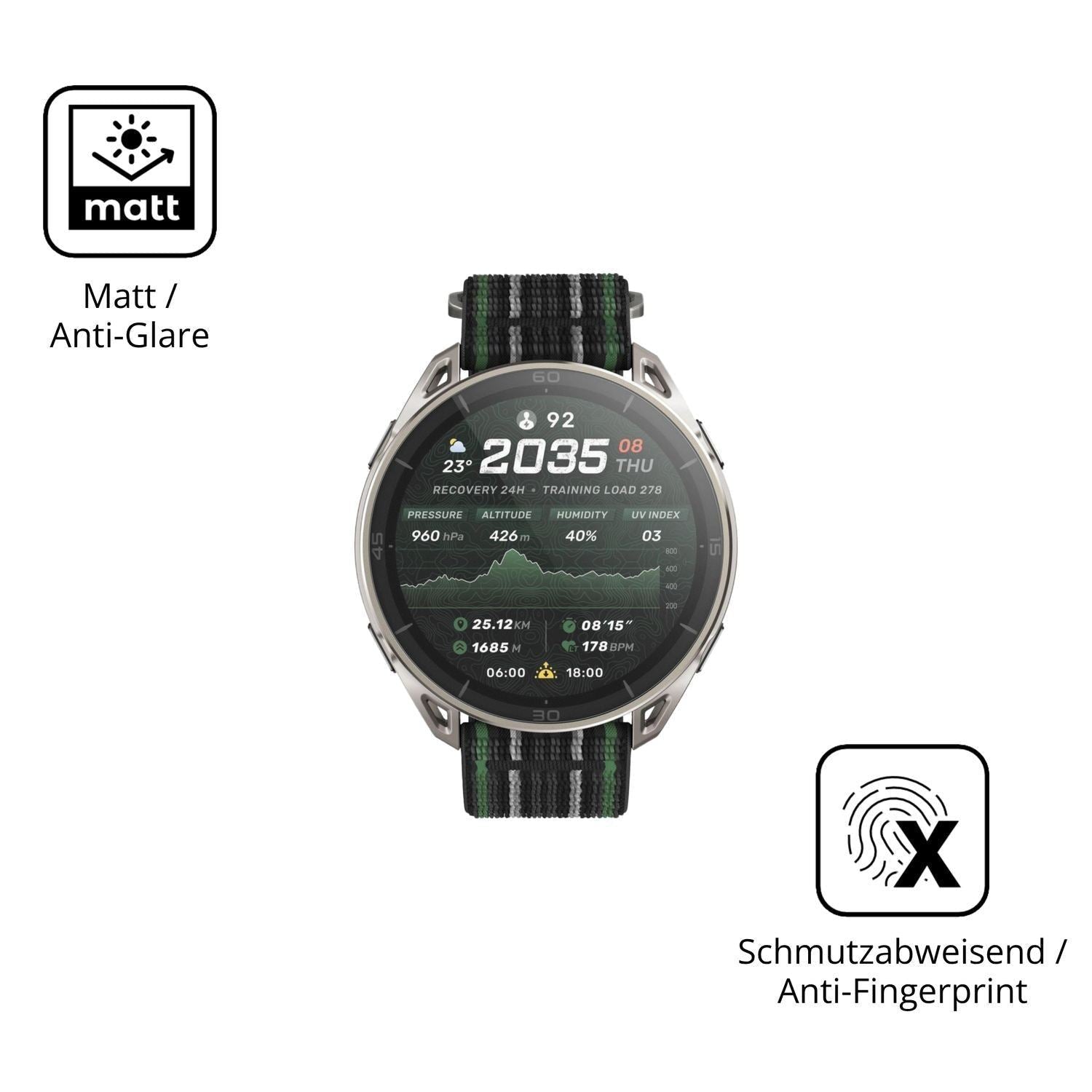 6x Schutzfolie matt für Amazfit Cheetah 2 Ultra Di (5)