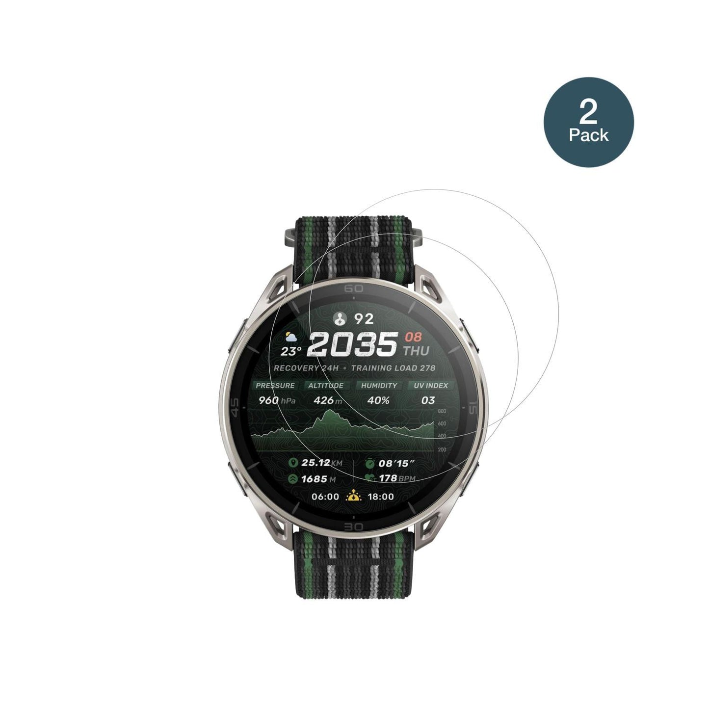 2x 9H Schutzfolie für Amazfit Cheetah 2 Ultra Panz (2)