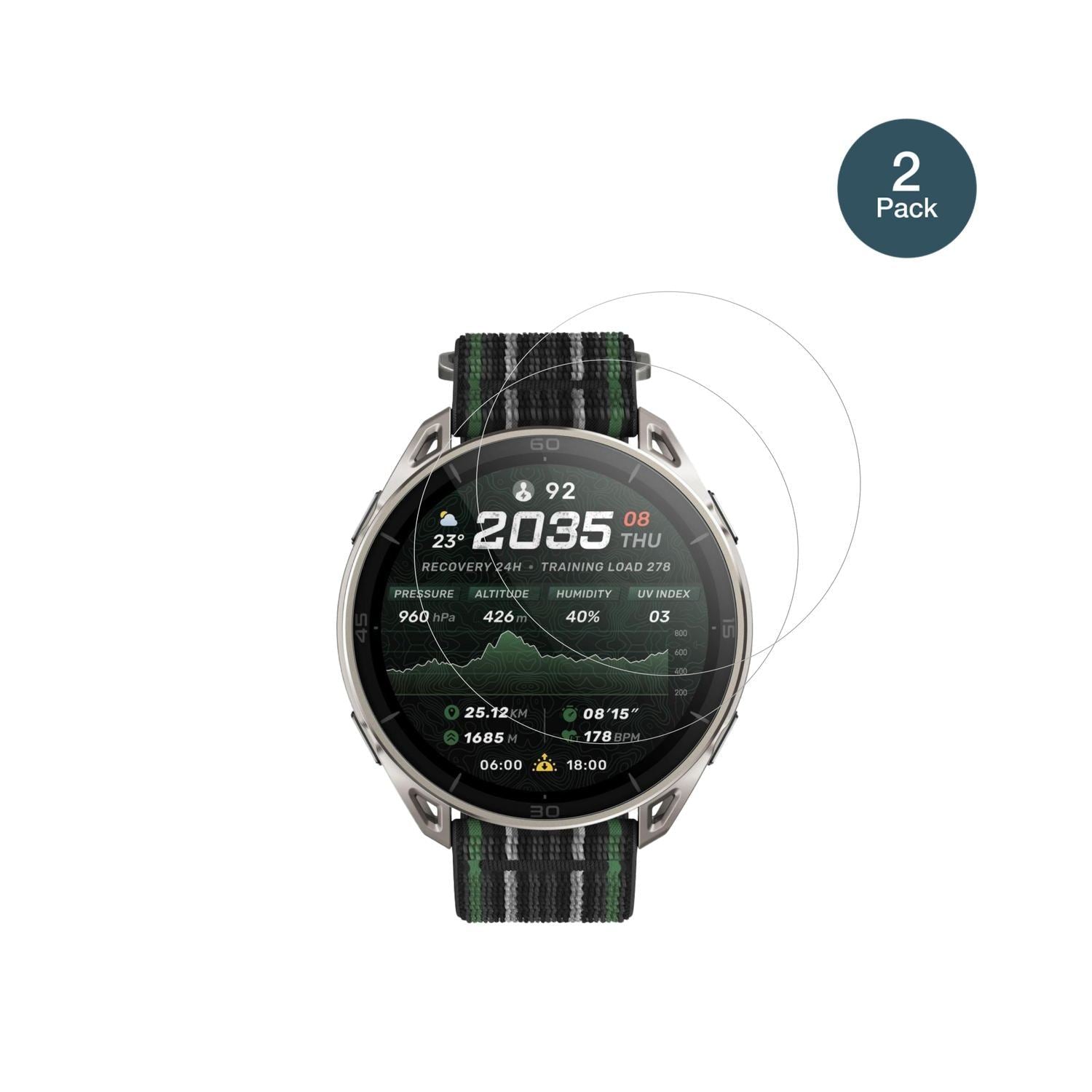 2x 9H Schutzfolie für Amazfit Cheetah 2 Ultra Panz (2)