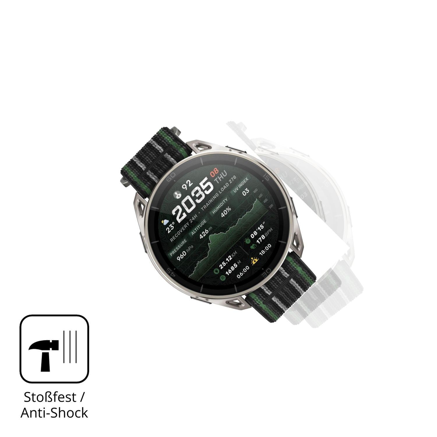 2x 9H Schutzfolie für Amazfit Cheetah 2 Ultra Panz (4)