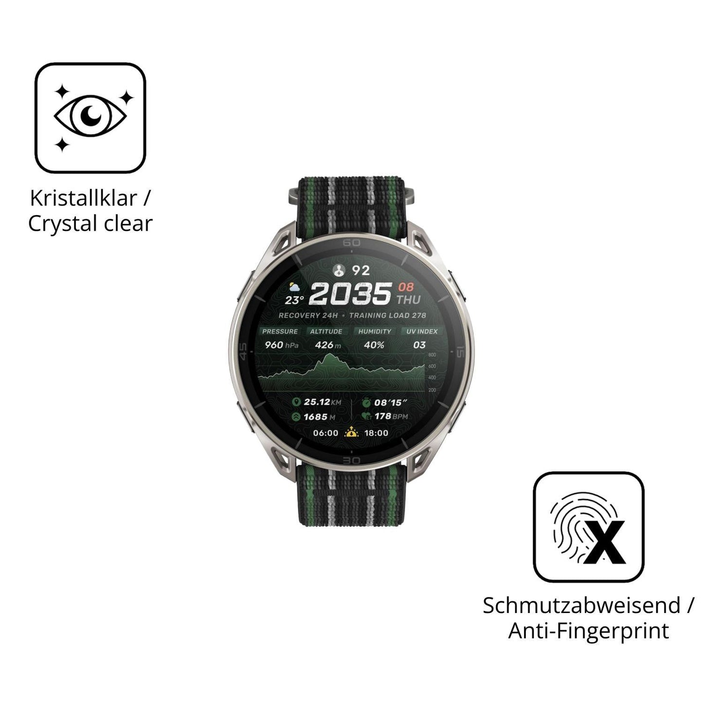 2x 9H Schutzfolie für Amazfit Cheetah 2 Ultra Panz (5)