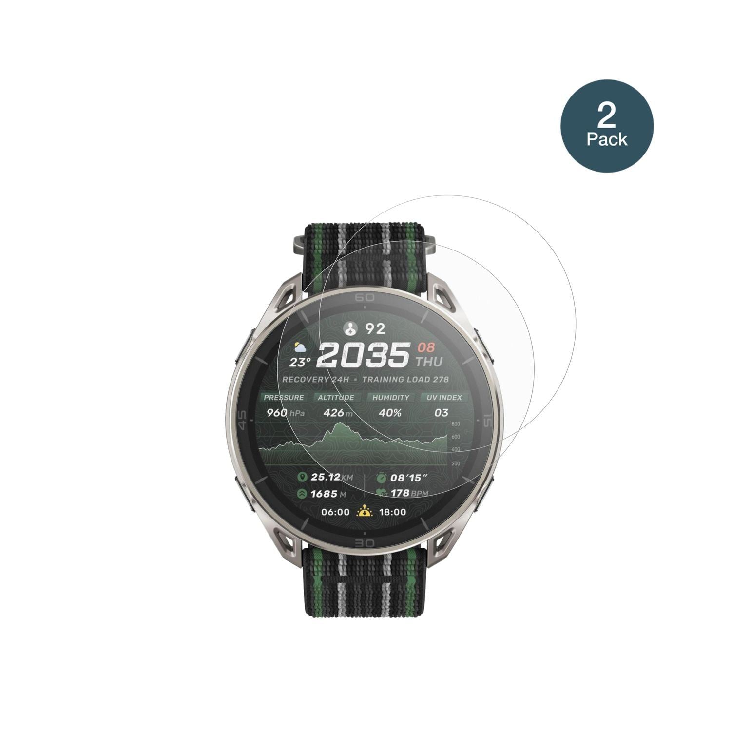 2x 9H Schutzfolie matt für Amazfit Cheetah 2 Ultra (2)