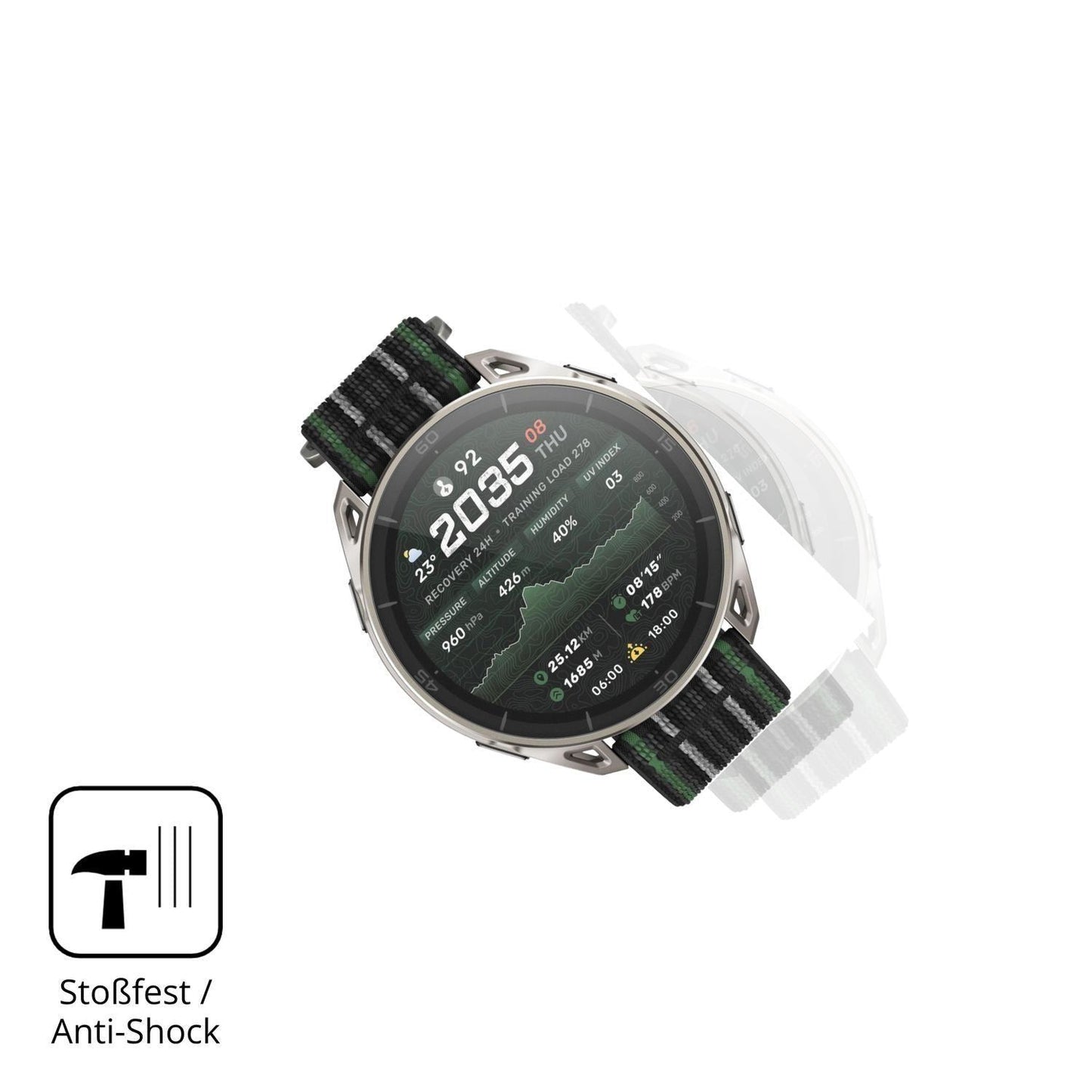 2x 9H Schutzfolie matt für Amazfit Cheetah 2 Ultra (4)