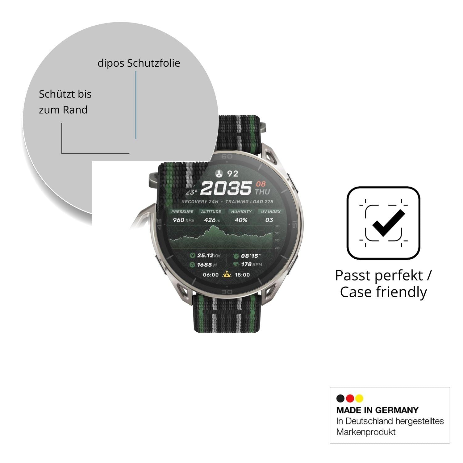 2x 9H Schutzfolie matt für Amazfit Cheetah 2 Ultra (6)