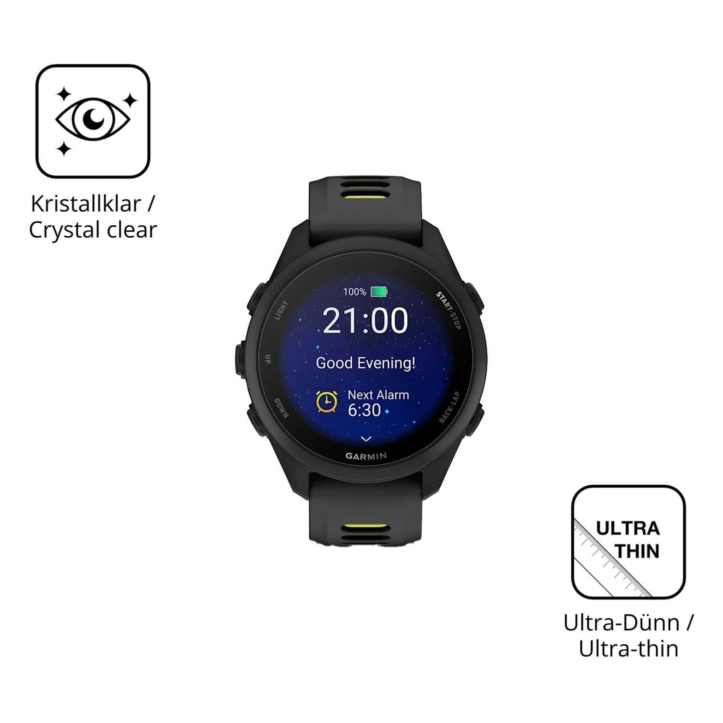 6x Schutzfolie klar für Garmin Forerunner 170 Disp (5)