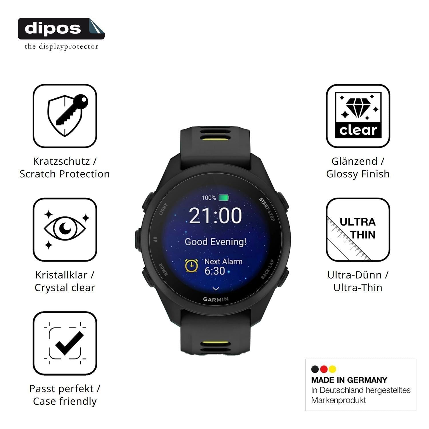 6x Schutzfolie klar für Garmin Forerunner 170 Disp (7)
