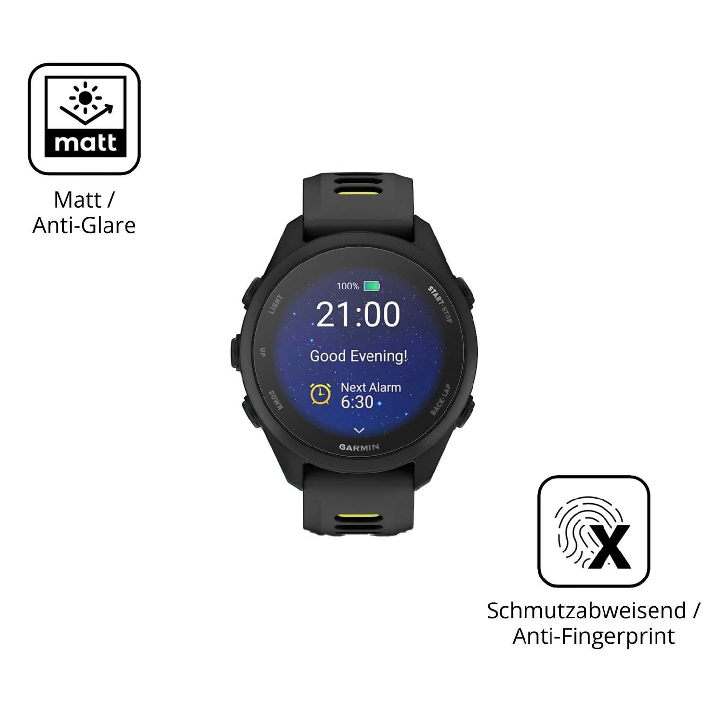 2x 9H Schutzfolie matt für Garmin Forerunner 170 P (5)