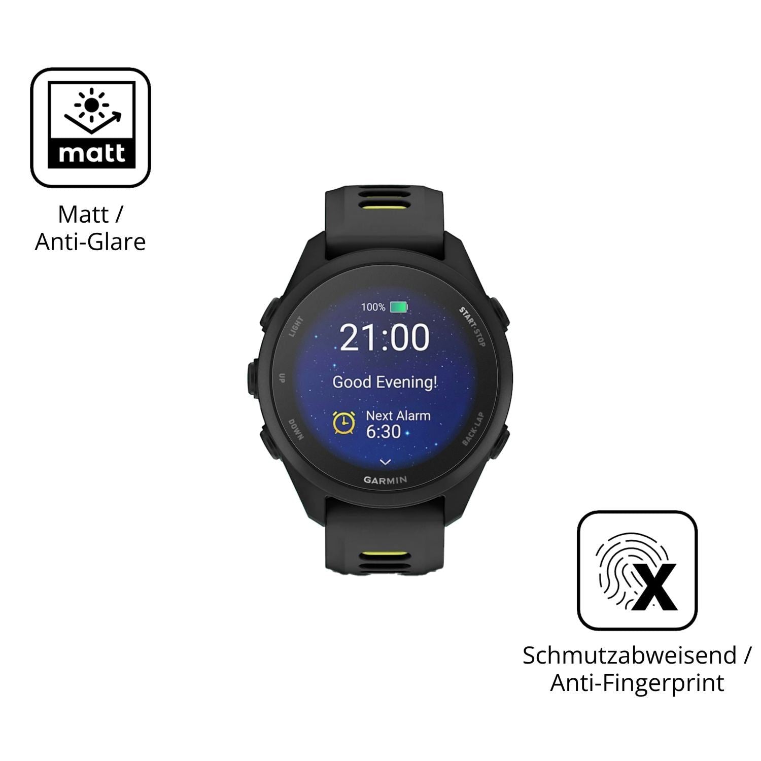 2x 9H Schutzfolie matt für Garmin Forerunner 170 P (5)
