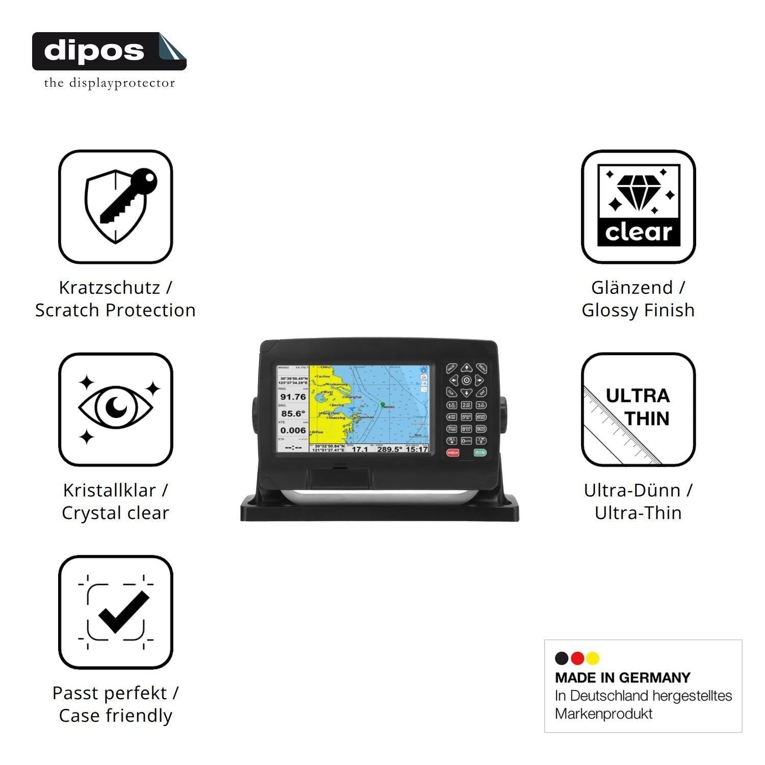 2x Schutzfolie klar für Ymiko Marine-GPS-Navigator (7)