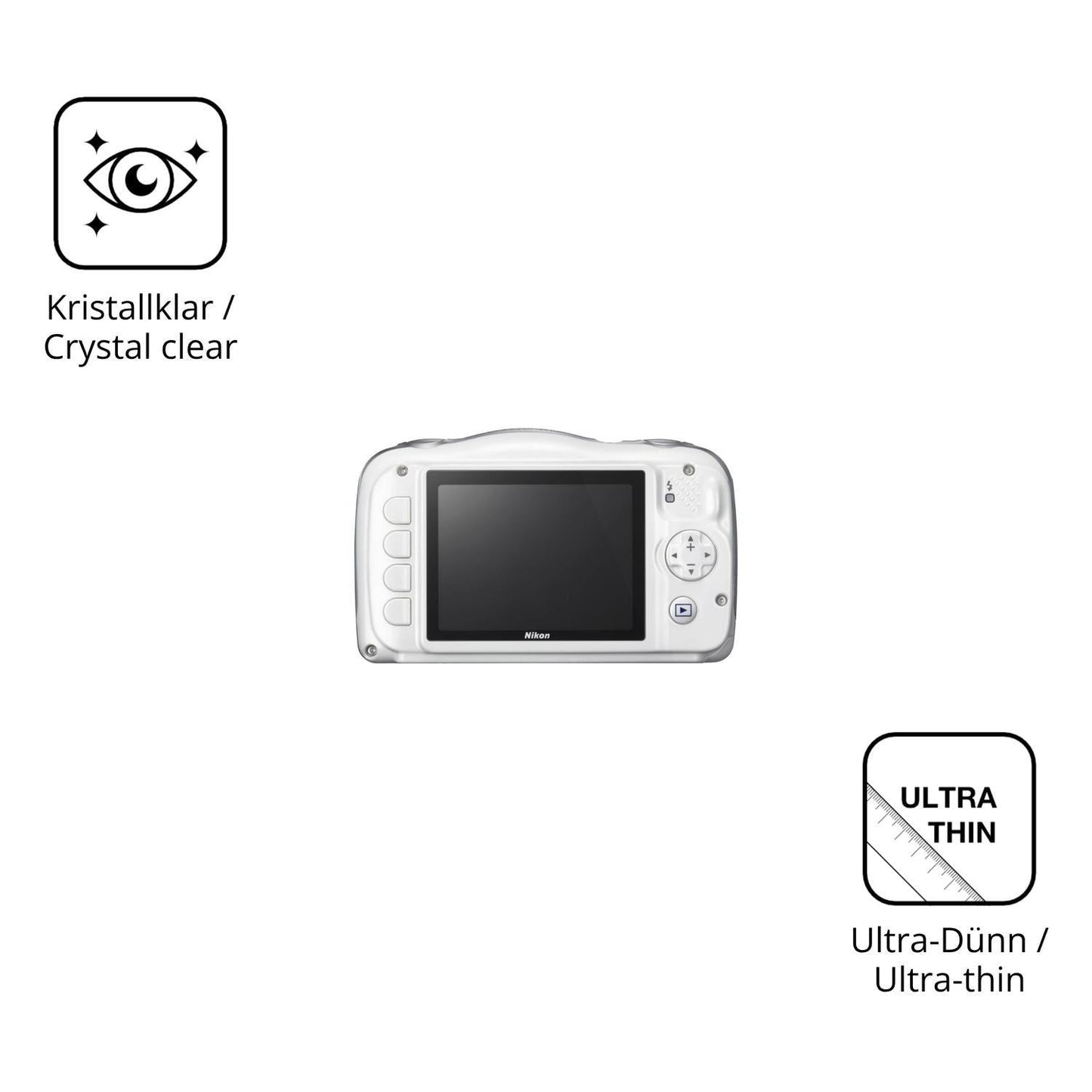 4x Schutzfolie klar für Nikon Coolpix W100 Display (5)