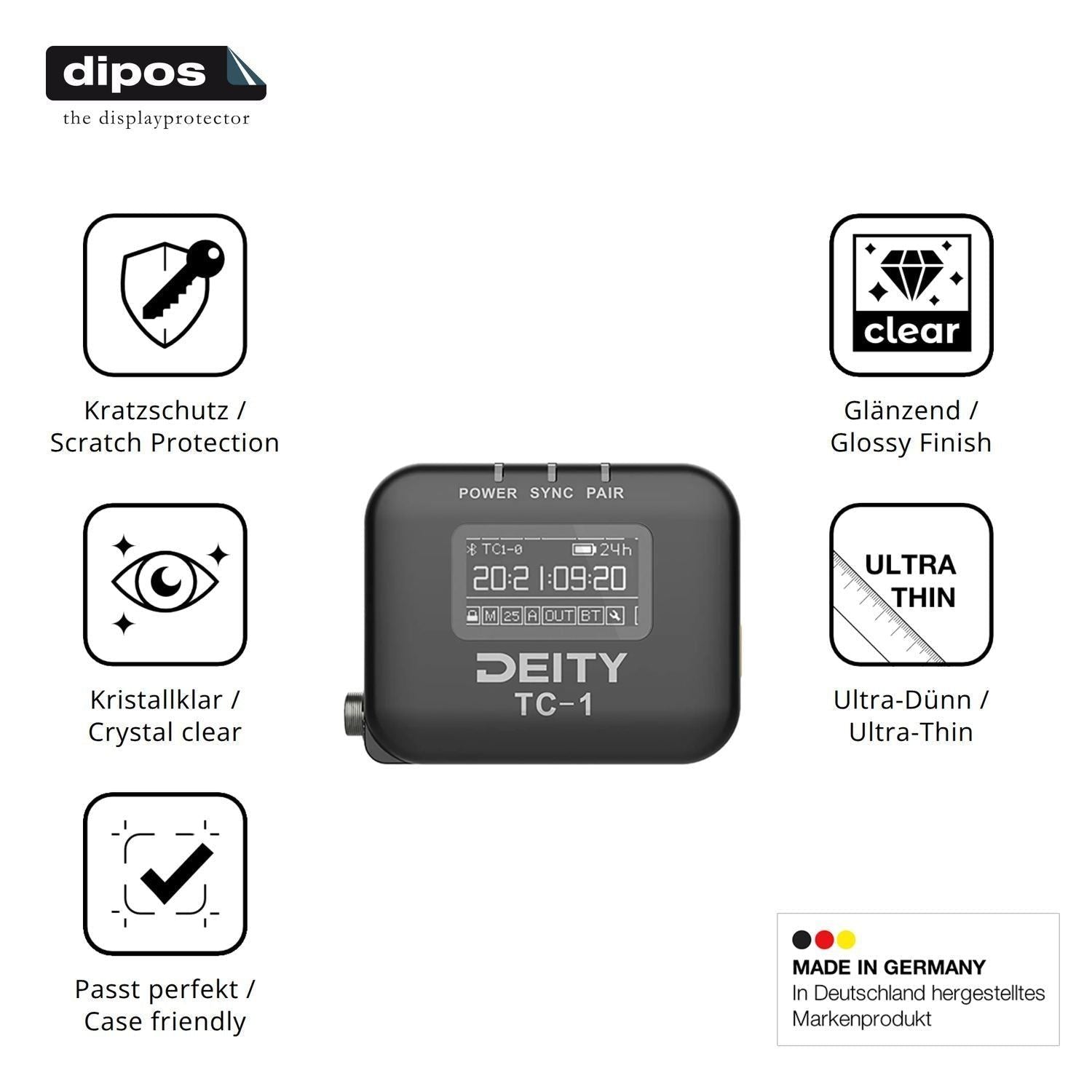 4x Schutzfolie klar für Deity TC-1 Display-Schutzf (7)