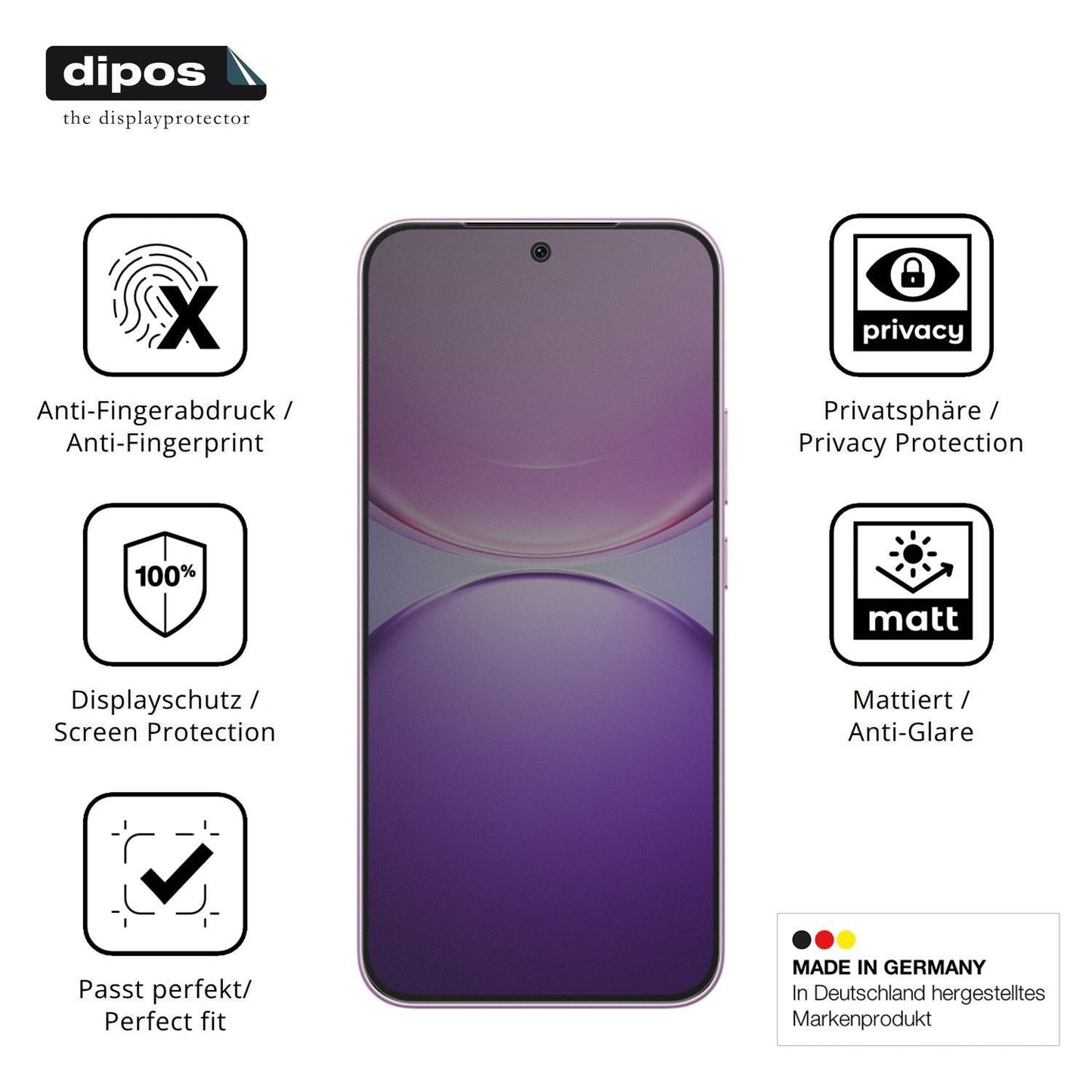 Blickschutzfolie für Vivo Y600 Turbo matt Schutzfo (5)